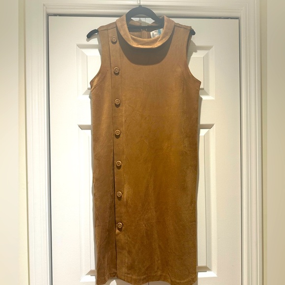 #NWT TRANSITIONAL FALL FUAX SUEDE DRESS - Picture 1 of 3